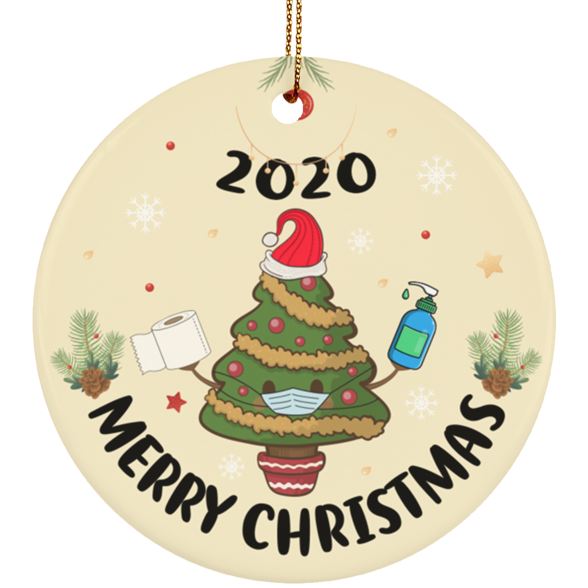 Merry Christmas Tree Mask Holiday Keepsake - Circle Porcelain Ceramic Ornament - Decoration Gift, White, Circle Ornament Merry Christmas Tree Mask Holiday Keepsake - Circle Porcelain Ceramic Ornament - Decoration Gift, White, Circle Ornament