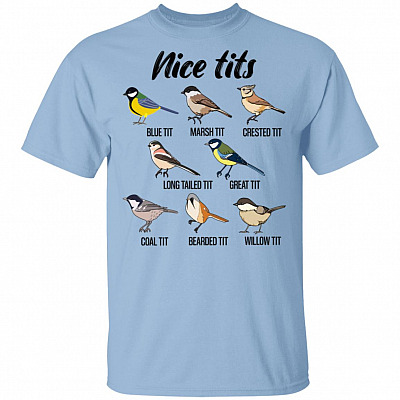 Nice TIts T-Shirt - Funny Love Birds Shirt, Light Blue, Unisex T-Shirt