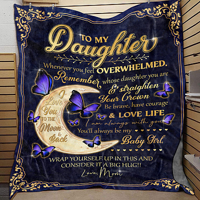 Alternative view of Mom To My Daughter Whenever You Feel Overwhelmed Remember Whose Daughter You Are Fleece Blanket - Mink Blanket