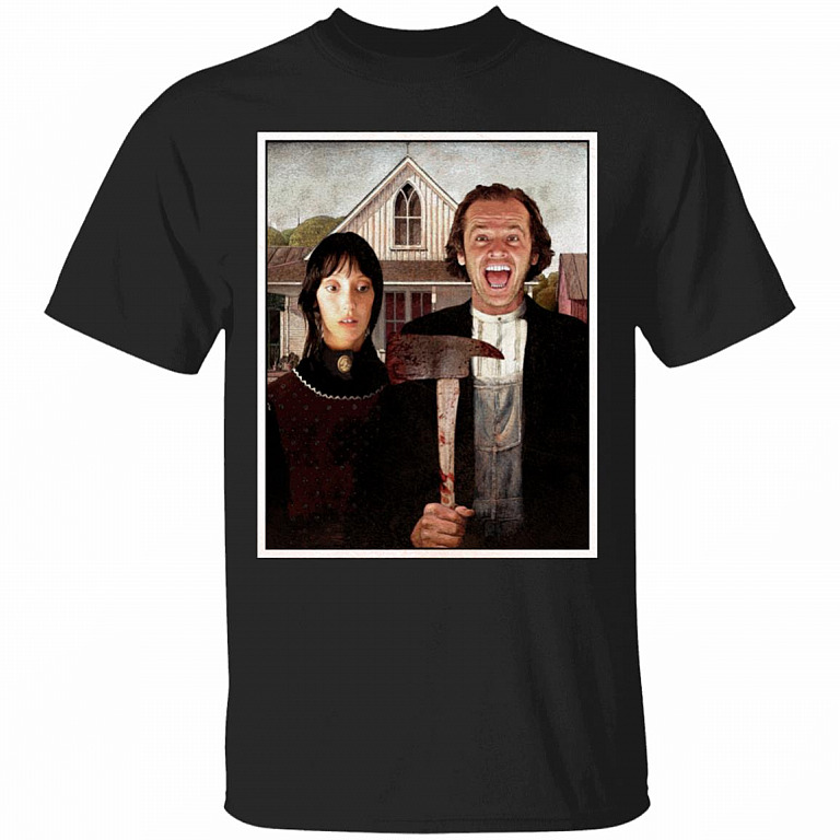 Inspired By The Shining T Shirt - Jack & Wendy American Gothic Horror Movies Shirt - Vintage Halloween Shirt, Black, Unisex T-Shirt