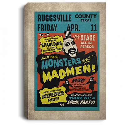 House Of A Thousand Corpses Poster - Captain Spaulding Gallery Wrapped Framed Canvas Prints - Unframed Poster, White, 0.75'' Framed Canvas