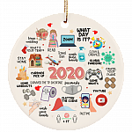 2020 Pandemic Quarantine Christmas Circle Ornament Keepsake, White, Circle Ornament 2020 Pandemic Quarantine Christmas Circle Ornament Keepsake, White, Circle Ornament