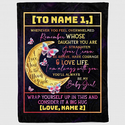 Alternative view of Personalized Whenever You Feel Overwhelmed Remember Whose Daughter You Are Fleece - Mink Sherpa Blanket