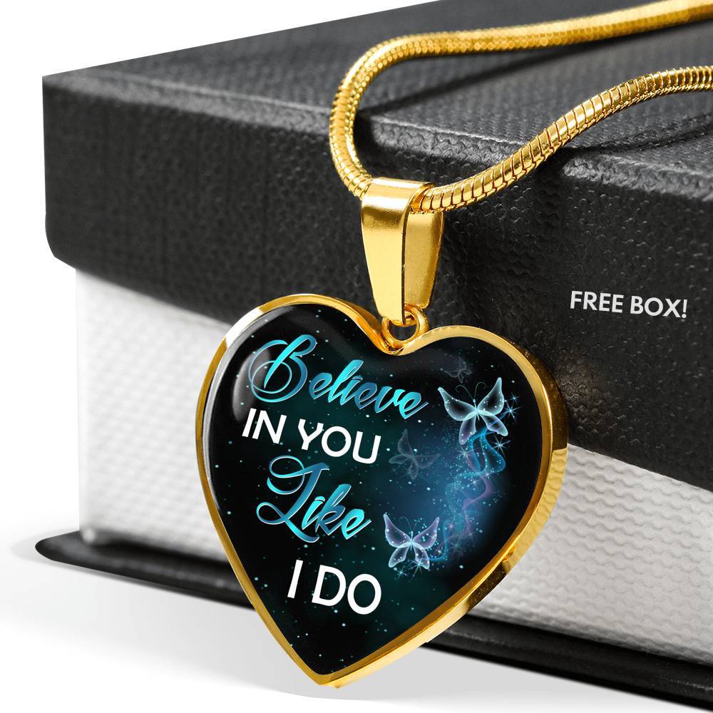 Believe In You Like I Do Heart Pendant Necklace - Heart Luxury Necklace (Gold Plated) Believe In You Like I Do Heart Pendant Necklace - Heart Luxury Necklace (Gold Plated)