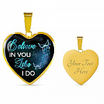 Believe In You Like I Do Heart Pendant Necklace - Heart Luxury Necklace (Gold Plated)