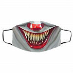 Pennywise Mouth Face Mask Washable Reusable Custom Printed Cloth Face Mask Cover - IT Clown Face Mask, White, Cloth Face Cover – Medium/Large