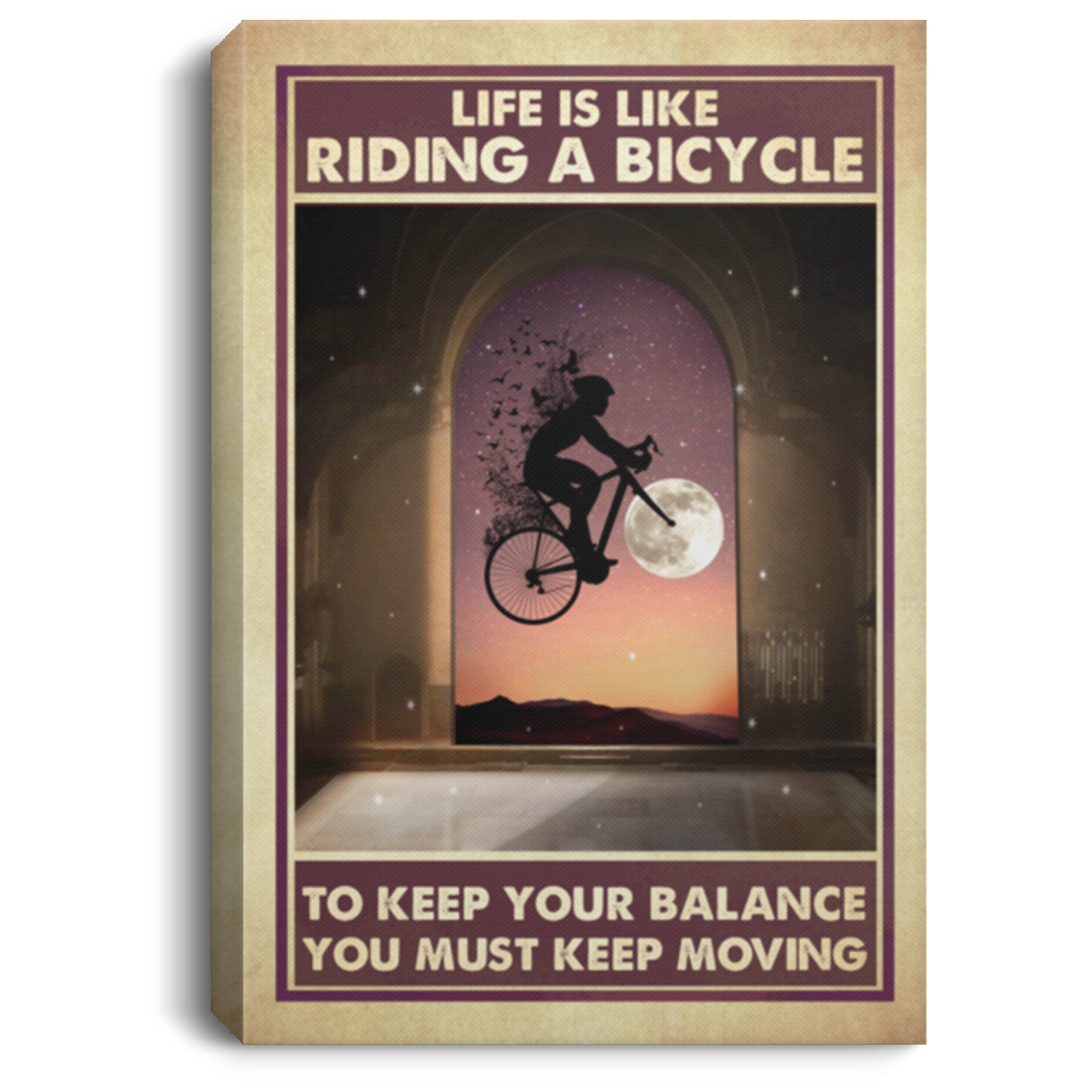 Life Is Like Riding A Bicycle Framed Canvas Print Unframed Poster - Keep Balance Keep Moving Bicycle Wall Art, White, 0.75'' Framed Canvas Life Is Like Riding A Bicycle Framed Canvas Print Unframed Poster - Keep Balance Keep Moving Bicycle Wall Art, White, 0.75'' Framed Canvas