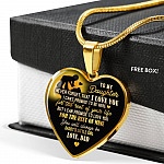 From Dad To My Daughter Saying Necklace - Never Forget I Love You Daddy's Little Girl Heart Pendant Necklace - Heart Luxury Necklace (Gold Plated)