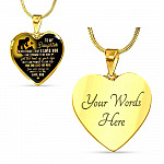 From Dad To My Daughter Saying Necklace - Never Forget I Love You Daddy's Little Girl Heart Pendant Necklace - Heart Luxury Necklace (Gold Plated)