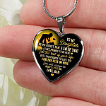 From Dad To My Daughter Saying Necklace - Never Forget I Love You Daddy's Little Girl Heart Pendant Necklace - Heart Luxury Necklace (Silver)