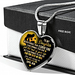 From Dad To My Daughter Saying Necklace - Never Forget I Love You Daddy's Little Girl Heart Pendant Necklace - Heart Luxury Necklace (Silver)