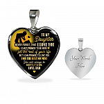 From Dad To My Daughter Saying Necklace - Never Forget I Love You Daddy's Little Girl Heart Pendant Necklace - Heart Luxury Necklace (Silver)