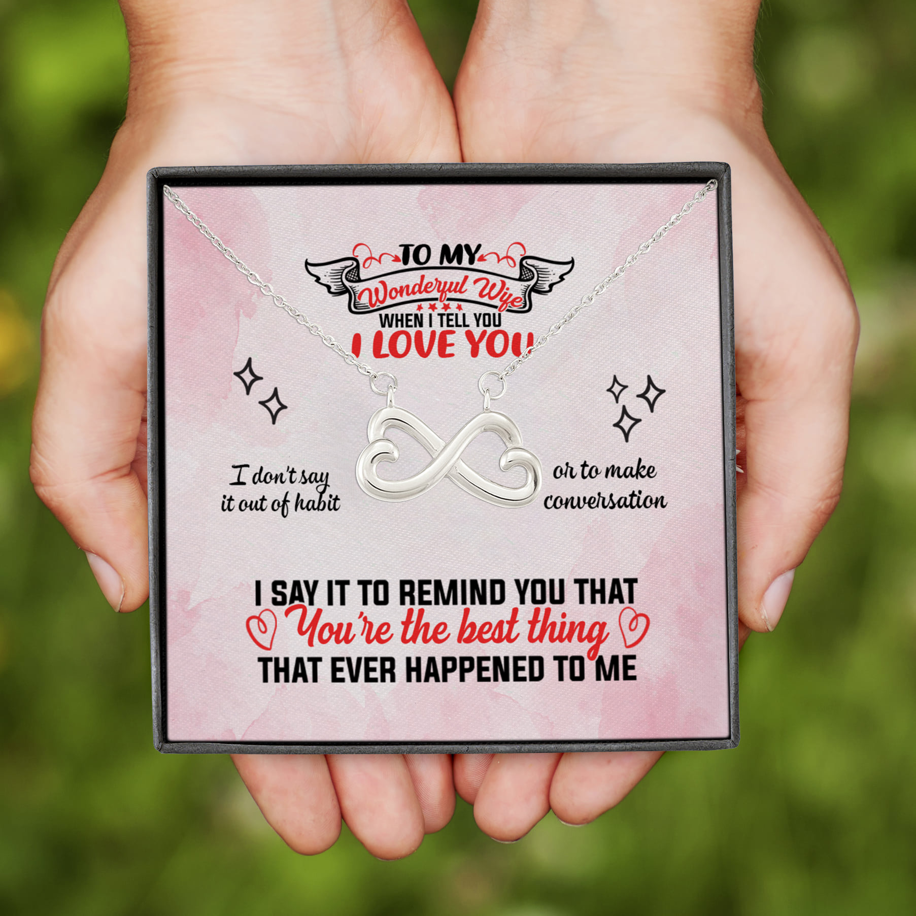 4HP. I Love You Infinity Heart Necklace (Silver)