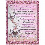 Grandpa To Granddaughter Inside This Blanket There Is A Piece Of My Heart To Give You Comfort Fleece Blanket, White, Arctic Fleece Blanket - 60x80