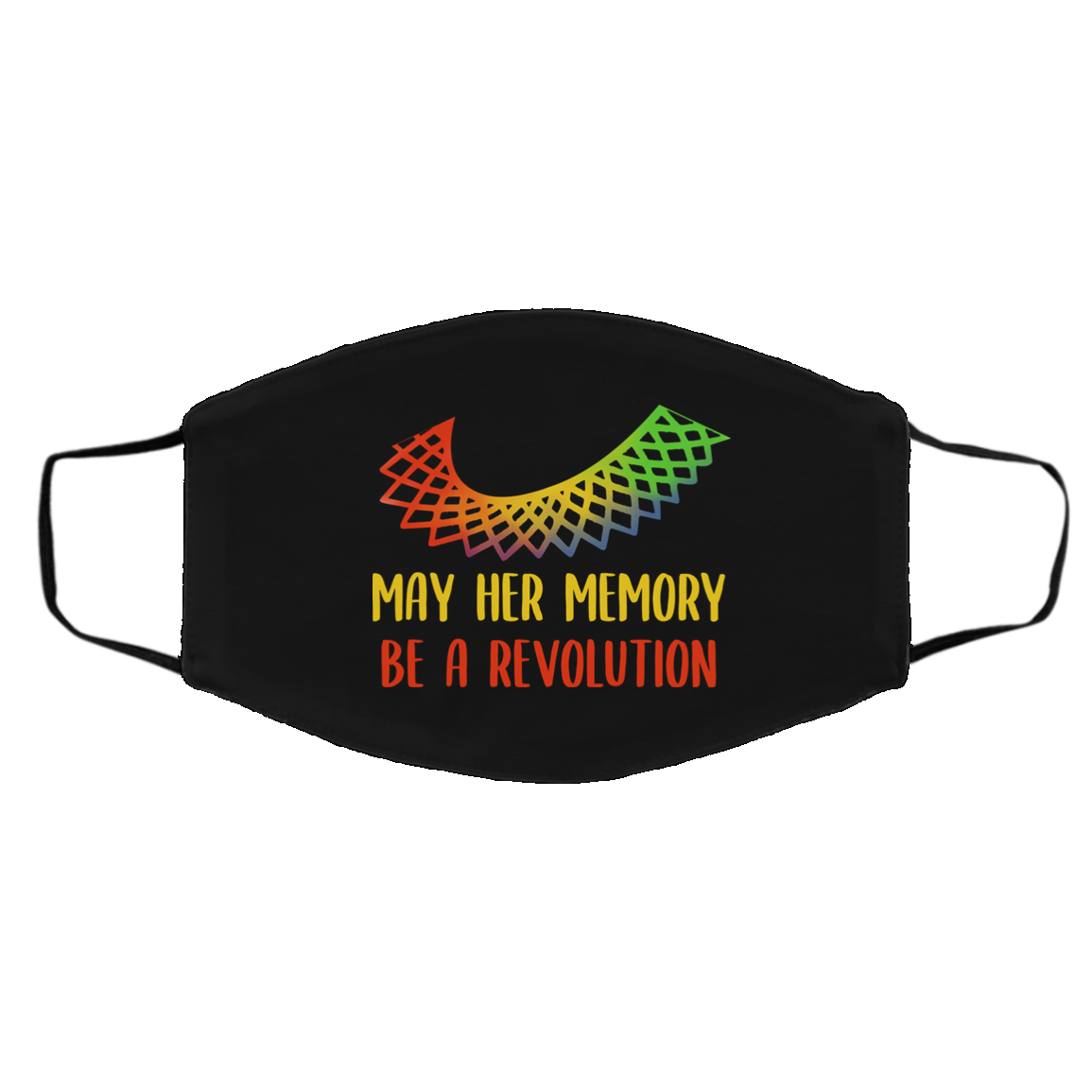 May Her Memory Be A Revolution Washable Reusable Custom - Printed Cloth Face Mask Cover, Black, Cloth Face Cover – Medium/Large