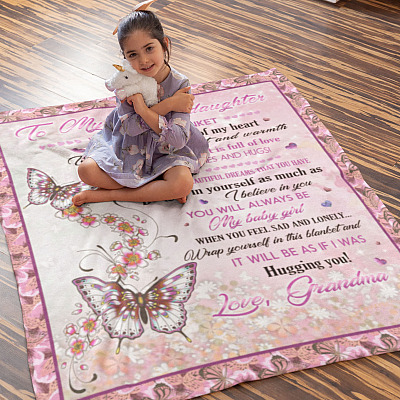 Alternative view of Grandma To Granddaughter Inside This Blanket There Is A Piece Of My Heart To Give You Comfort Fleece Blanket
