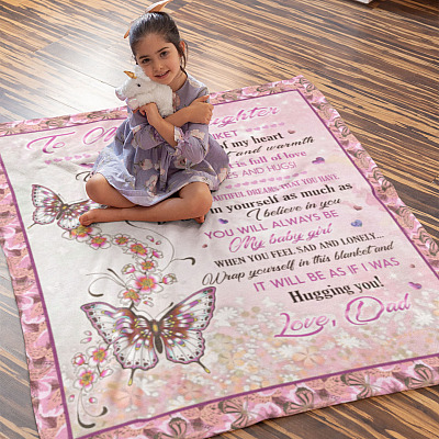 Alternative view of Dad To Daughter Inside This Blanket There Is A Piece Of My Heart To Give You Fleece Blanket - Sherpa Blanket