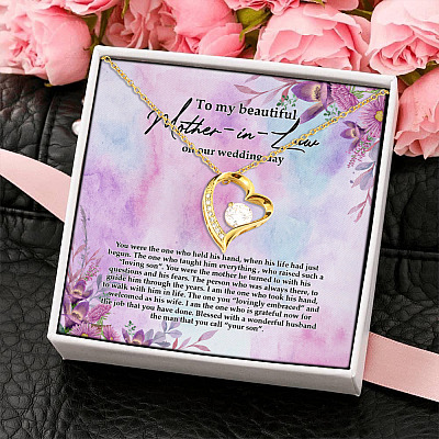 Alternative view of To My Beautiful Mother In Law On Our Wedding Day Forever Love Pendant Necklace