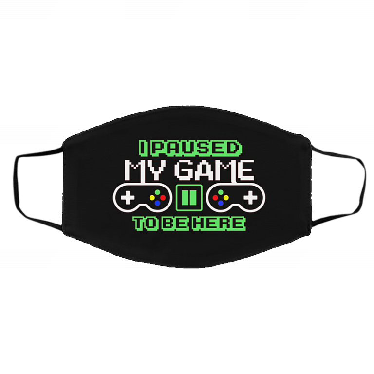 I Pause My Game To Be Here Washable Reusable Custom Printed Cloth Face Mask Cover, Black, Cloth Face Cover – Medium/Large