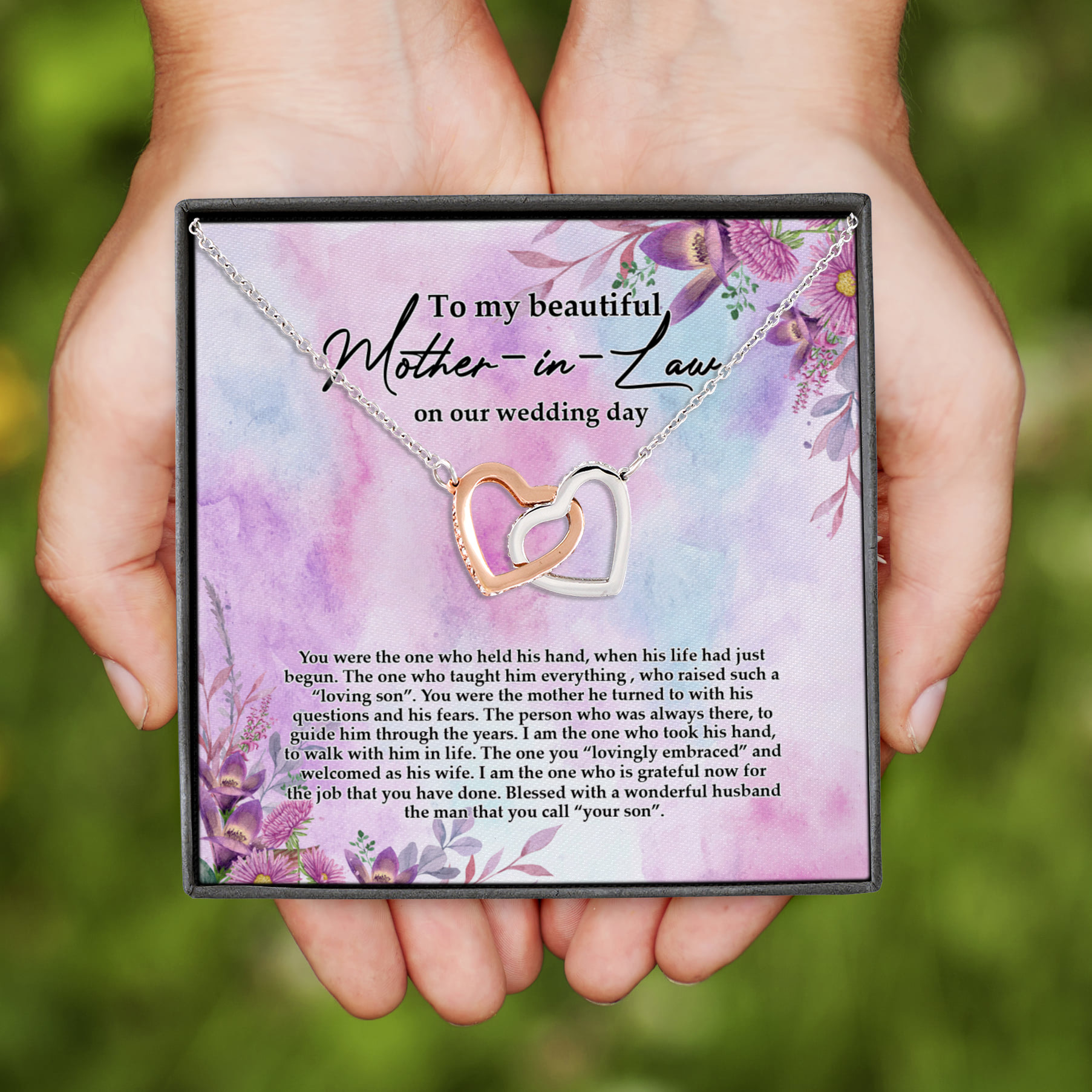 9Th. Beautiful Mother In Law(5) Interlocking Hearts Necklace
