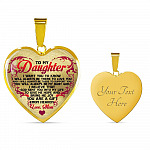 From Mom To My Daughter I Believe That God Sent You Into My Life White Heart Pendant Necklace - Heart Luxury Necklace (Gold Plated)