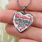 From Mom To My Daughter I Believe That God Sent You Into My Life White Heart Pendant Necklace - Heart Luxury Necklace (Silver)