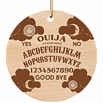 Ouija Spirit Board Christmas Ornament Keepsake - Holiday Flat Circle Ornament - Holiday Decoration Gift, White, Circle Ornament