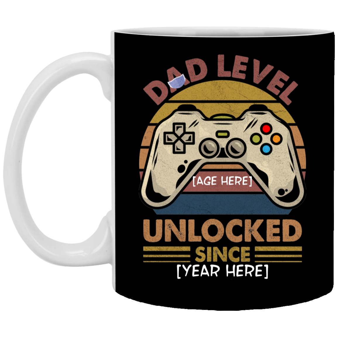 Personalized Dad Level Unlocked Funny Dad Birthday Gifts Ceramic Coffee Mug, Black, 11 oz. White Mug Personalized Dad Level Unlocked Funny Dad Birthday Gifts Ceramic Coffee Mug, Black, 11 oz. White Mug