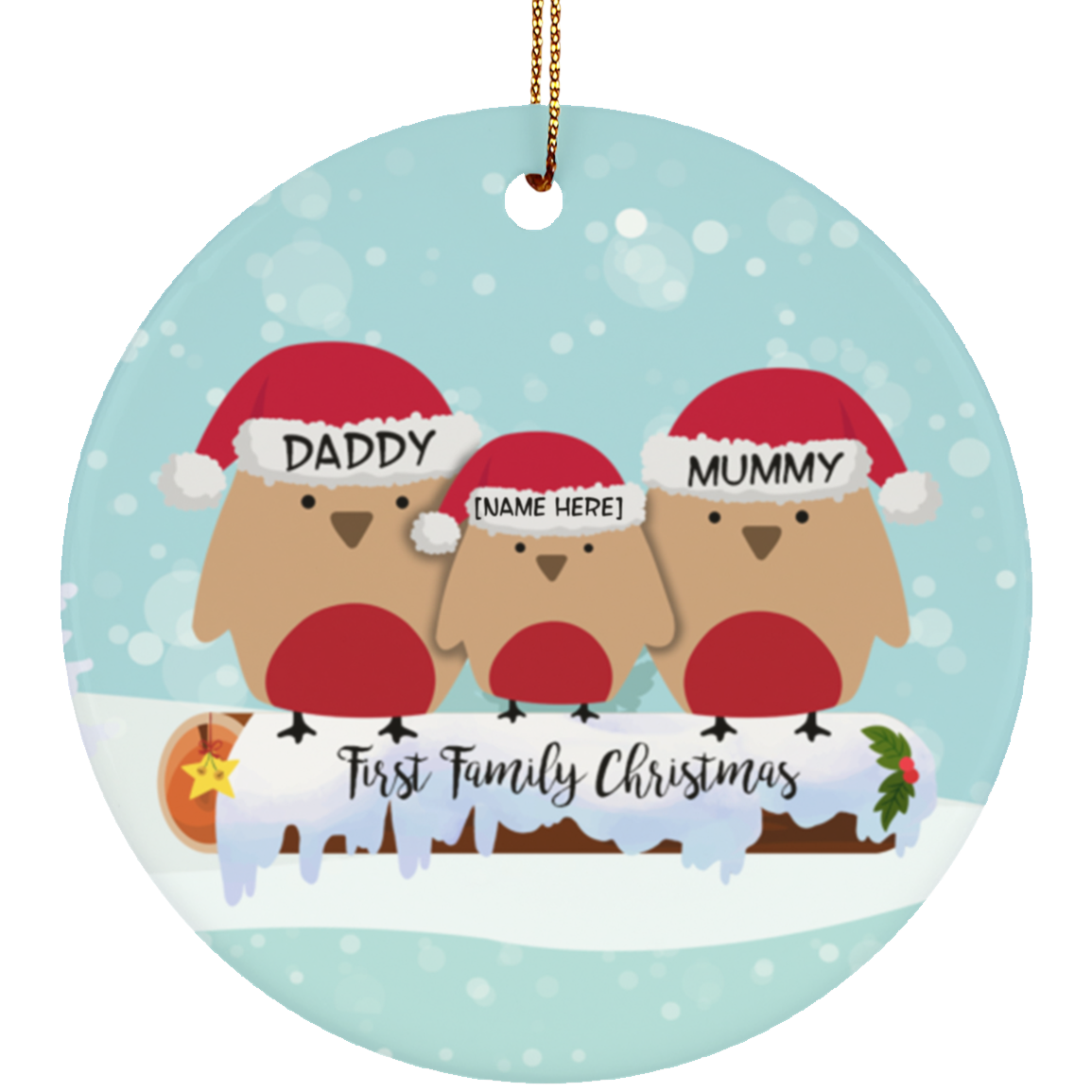 Personalized First Family Christmas Circle Ornament - Holiday Decoration Gift, White, Circle Ornament Personalized First Family Christmas Circle Ornament - Holiday Decoration Gift, White, Circle Ornament