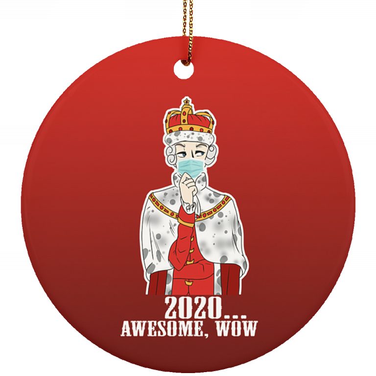 Hamilton King George 2020 Awesome Wow Funny Decorative Christmas Ornament - Holiday Flat Circle Ornament, White, Circle Ornament