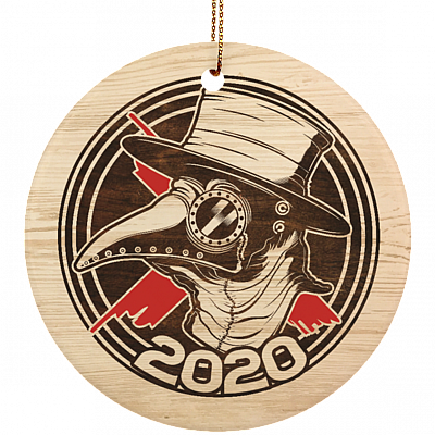 Vintage Plague Doctor Funny Decorative Christmas Ornament - Holiday Flat Circle Ornament, White, Circle Ornament