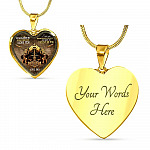 Viking Dad To Daughter Saying Gift Necklace - Viking Father Never Forget I Love You Heart Pendant Necklace - Heart Luxury Necklace (Gold Plated)