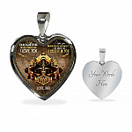 Viking Dad To Daughter Saying Gift Necklace - Viking Father Never Forget I Love You Heart Pendant Necklace - Heart Luxury Necklace (Silver)