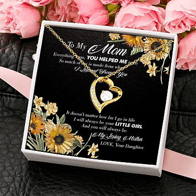Alternative view of Sunflower To My Mom Everything I Am You Helped Me To Be Forever Love Pendant Necklace