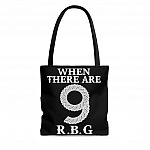 RBG When There Are Nine Lace Collar Over Print Tote Bag – Shoulder Bag – Reusable Grocery Shopping Bag