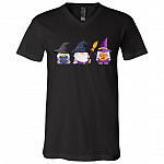 Halloween Gnomes Funny Cute Witches T-Shirt - V-Neck, Black, V-Neck T-Shirt