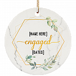 Personalized Couple Engaged Christmas Ornament Keepsake - Circle Ornament, White, Circle Ornament Personalized Couple Engaged Christmas Ornament Keepsake - Circle Ornament, White, Circle Ornament