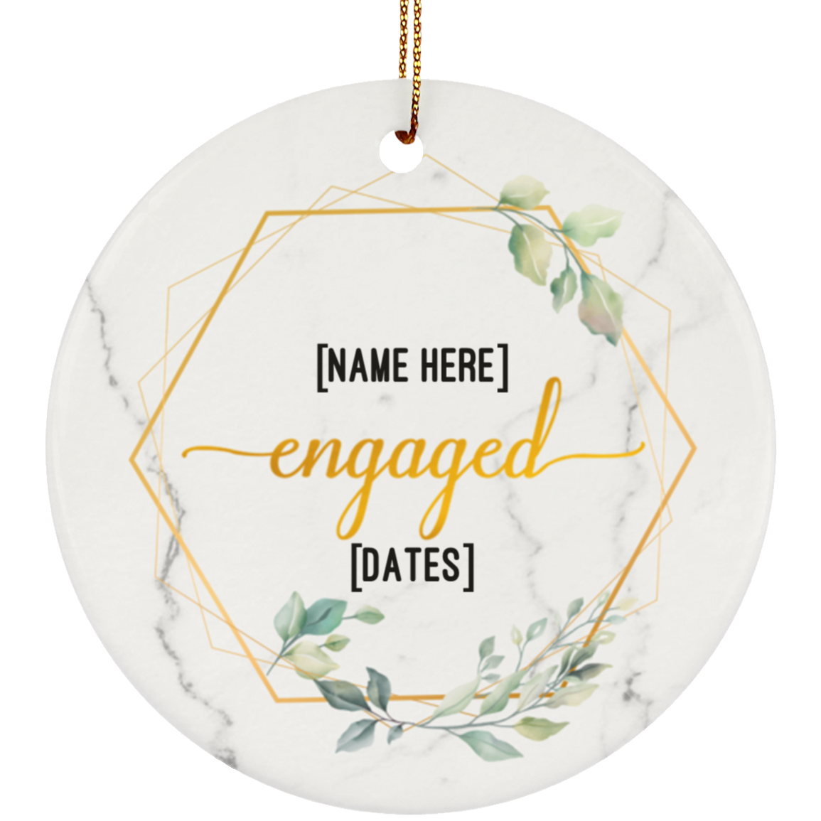 Personalized Couple Engaged Christmas Ornament Keepsake - Circle Ornament, White, Circle Ornament Personalized Couple Engaged Christmas Ornament Keepsake - Circle Ornament, White, Circle Ornament