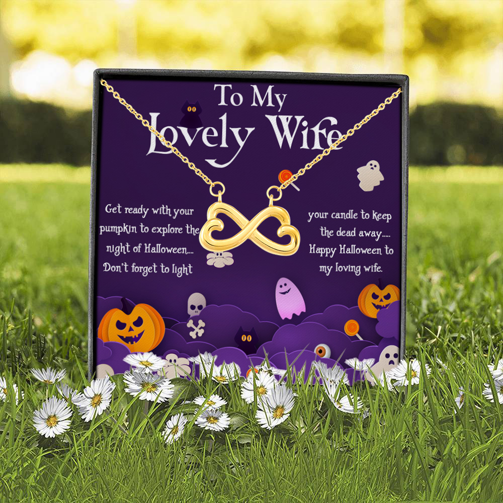 6O. Lovely Wife Halloween(5) Infinity Heart Necklace (Gold) 2
