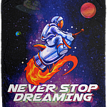 Never Stop Dreaming Fleece Blanket - Mink Sherpa Blanket - Woven Blanket - Space Star Blanket, White, Cozy Plush Fleece Blanket - 50x60