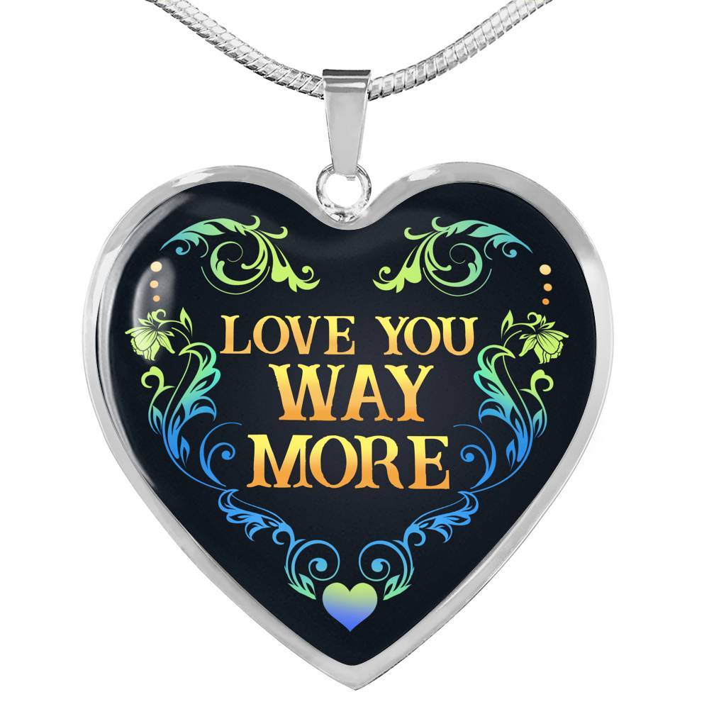 Love You Way More Heart Pendant Necklace - Heart Luxury Necklace (Silver) Love You Way More Heart Pendant Necklace - Heart Luxury Necklace (Silver)