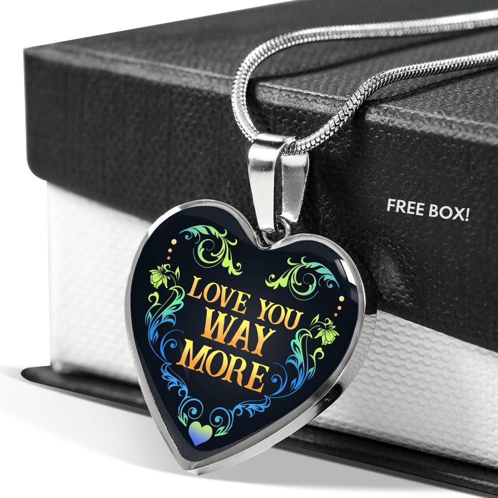Love You Way More Heart Pendant Necklace - Heart Luxury Necklace (Silver) Love You Way More Heart Pendant Necklace - Heart Luxury Necklace (Silver)