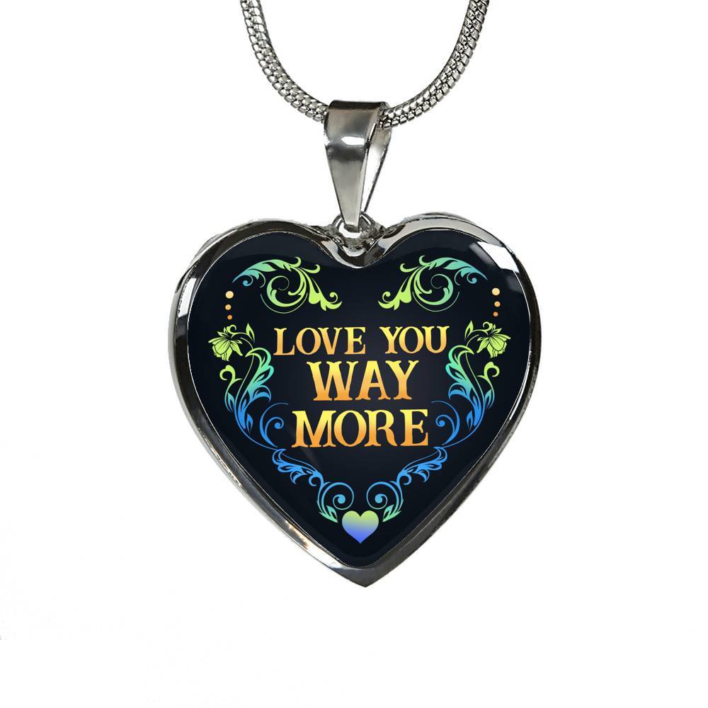 Love You Way More Heart Pendant Necklace - Heart Luxury Necklace (Silver) Love You Way More Heart Pendant Necklace - Heart Luxury Necklace (Silver)