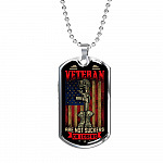Veterans Are Not Suckers or Losers Dog Tag Necklace - Dog Tag (Silver)