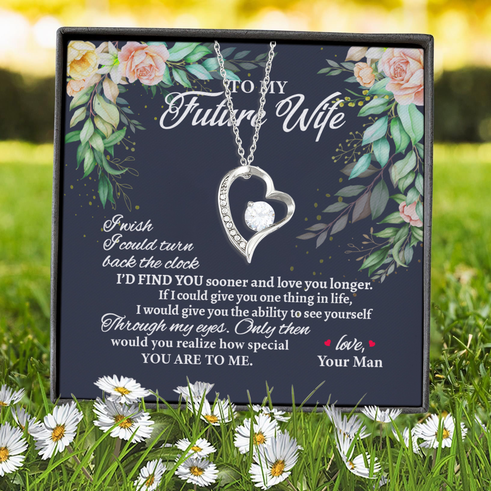 10VT. To My Future Wife Message Card (5) Forever Love Necklace (Silver) 7