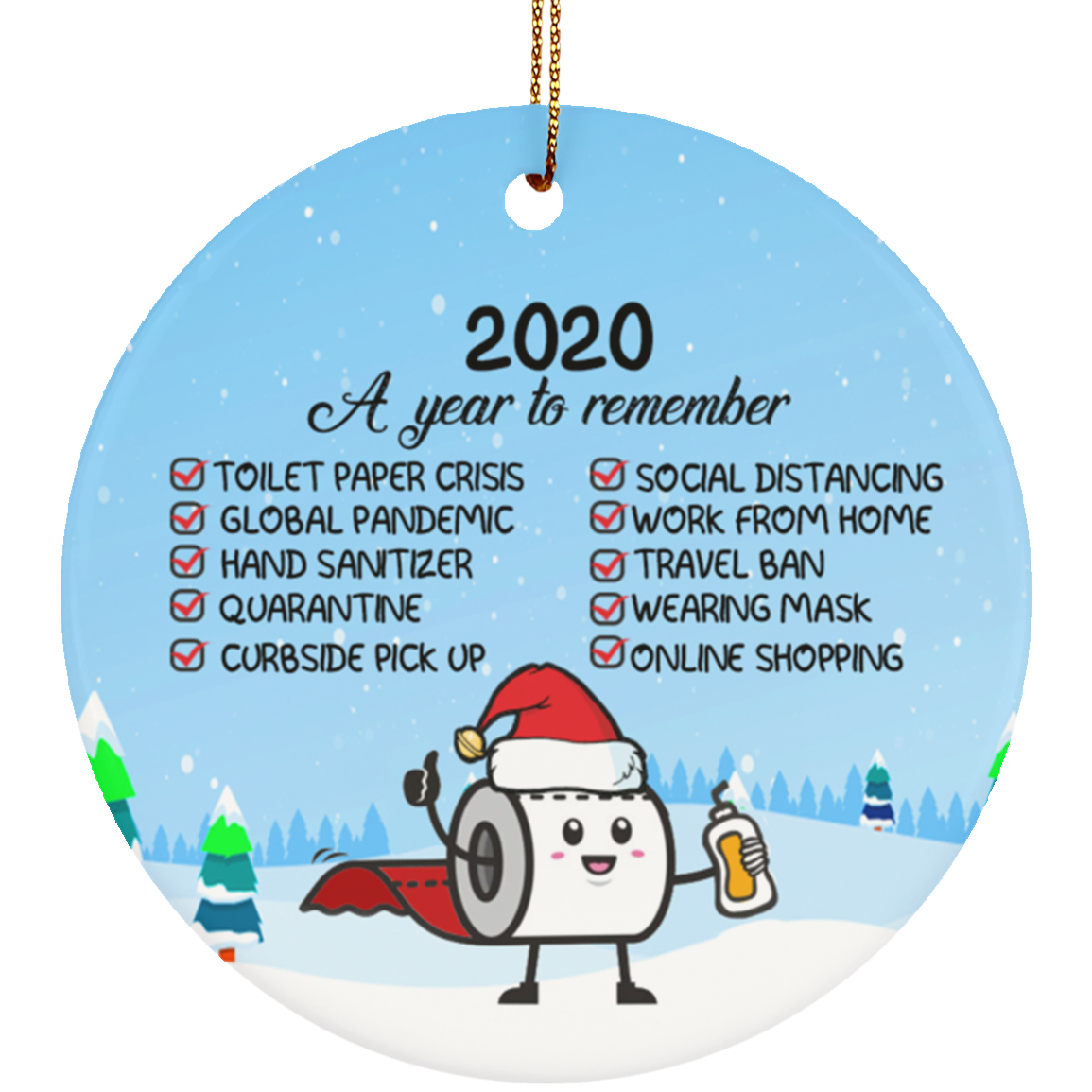 2020 A Year To Remember Decorative Christmas Holiday Flat Circle Ornament Keepsake - Funny 2020 Christmas Ornament, White, Circle Ornament 2020 A Year To Remember Decorative Christmas Holiday Flat Circle Ornament Keepsake - Funny 2020 Christmas Ornament, White, Circle Ornament