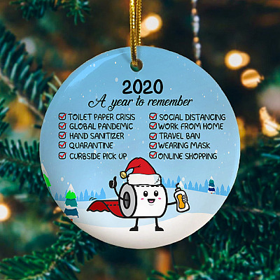 Alternative view of 2020 A Year To Remember Decorative Christmas Holiday Flat Circle Ornament Keepsake - Funny 2020 Christmas Ornament