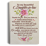 To My Beautiful Daughter-in-law Thanks For The Love You Show Us Framed Canvas - Unframed Poster, White, 0.75'' Framed Canvas