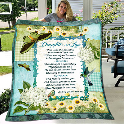 Alternative view of Daughter-in-law Fleece Blanket - Sherpa Blanket - Woven Blanket - Daughter In Law Gifts From Mother In Law