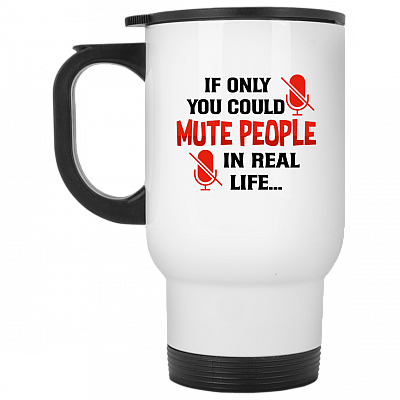 14 oz. White Travel Mug